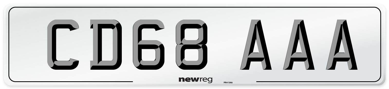 CD68 AAA Number Plate from New Reg